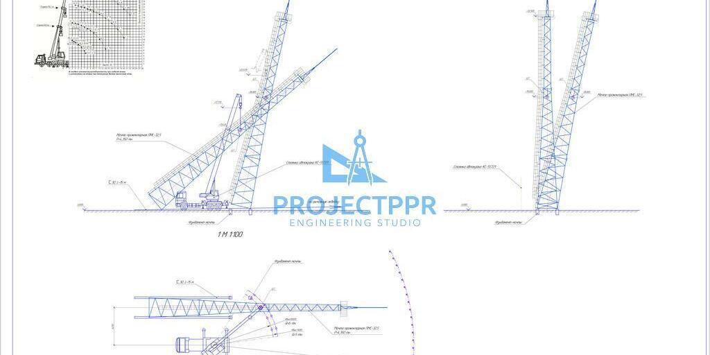 Схема монтажа прожекторной мачты