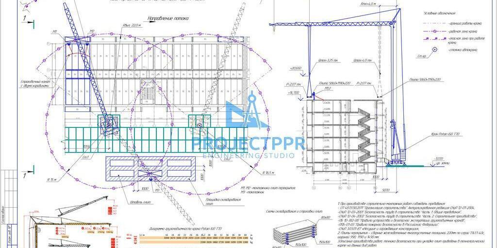 Схема монтажа плит перекрытия